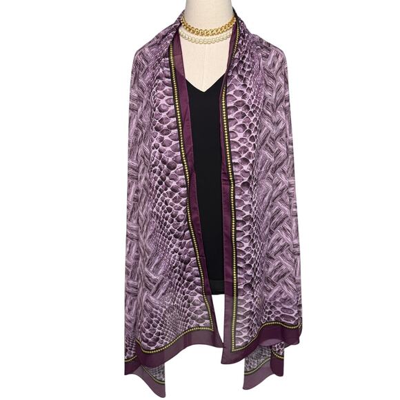 19v69 Italia extra large scarf wrap pareo sarong snake print purple 34 x 76" - Picture 1 of 7